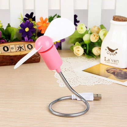 Flexible USB Mini Fan with Gooseneck Neck for Laptop and Desk Cooling (1 Pc)