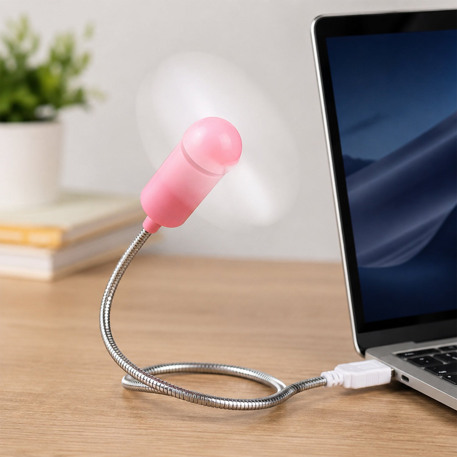 Flexible USB Mini Fan with Gooseneck Neck for Laptop and Desk Cooling (1 Pc)
