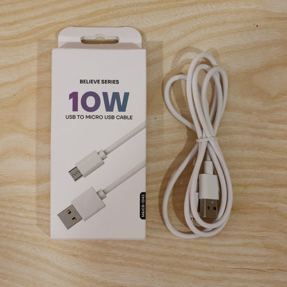 Live usage of 10W USB to Micro USB charging cable connected to device