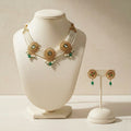 Kundan Pearl Choker Necklace Set – Elegant Gold-Plated Jewelry
