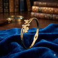 Eternal Bloom Botanical Kada Bracelet – Elegant Gold-Tone Design