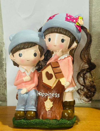 Cute Couple Piggy Bank Statue with Coin Slot | Decorative Savings Bank for Kids & Gifts