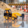 Pull Back Construction Loader Toy with 6 Changeable Attachments for Kids Pretend Play