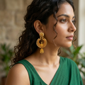 Gold Finish Jhumka Earrings – Traditional Festive Accessory