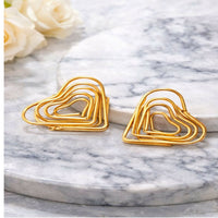 Elegant Gold Finish Heart Shape Bali Earrings for Women | Lightweight Fashion Earrings | Party & Daily Wear