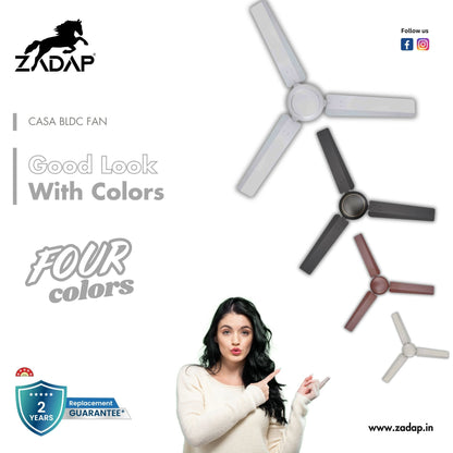 Zadap Casa 1200mm 5-Star BLDC High Speed Ceiling Fan