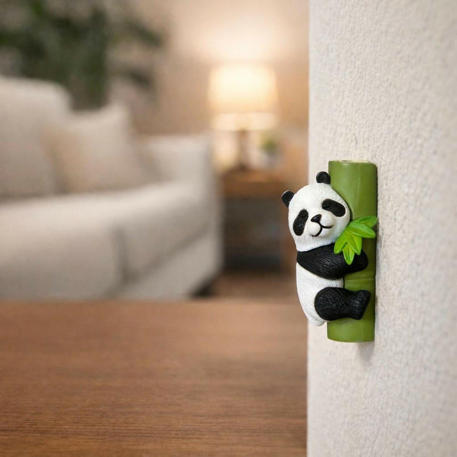 Sleeping Panda poly-resin Bamboo Showpiece | Cute Mini Decorative Figurine