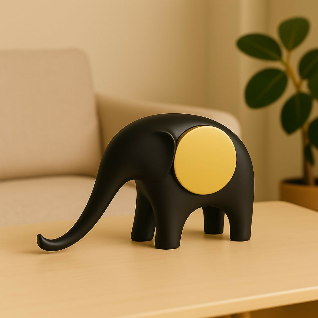 Minimalist modern elephant figurine for home décor