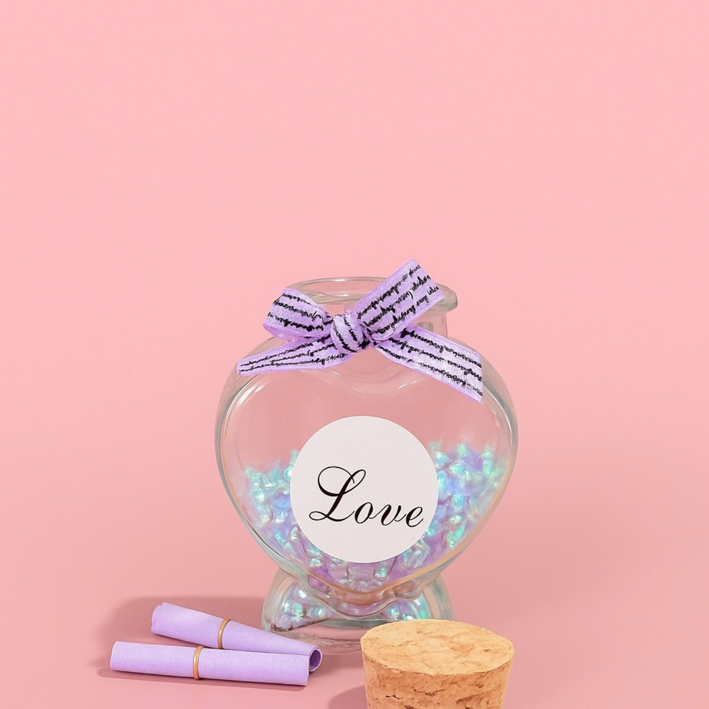 Heart Shaped Love Message Glass Bottles with Cork Lid – Set of 3 (Red, Pink & Blue) | Glitter Filled Decorative Bottles with Mini Scroll Notes | Romantic Gift Jars for Valentine’s Day, Anniversary, Birthday & Home Decor
