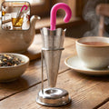 Stainless Steel Tea Strainer – Umbrella Design & Drip Tray | Siplix