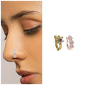Triple Cluster No Piercing Nose Ring - Gold & Rose Gold Combo Pack
