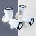 2-in-1 Plastic Bib Cock Water Tap – Dual Outlet, Leak-Proof ABS Faucet