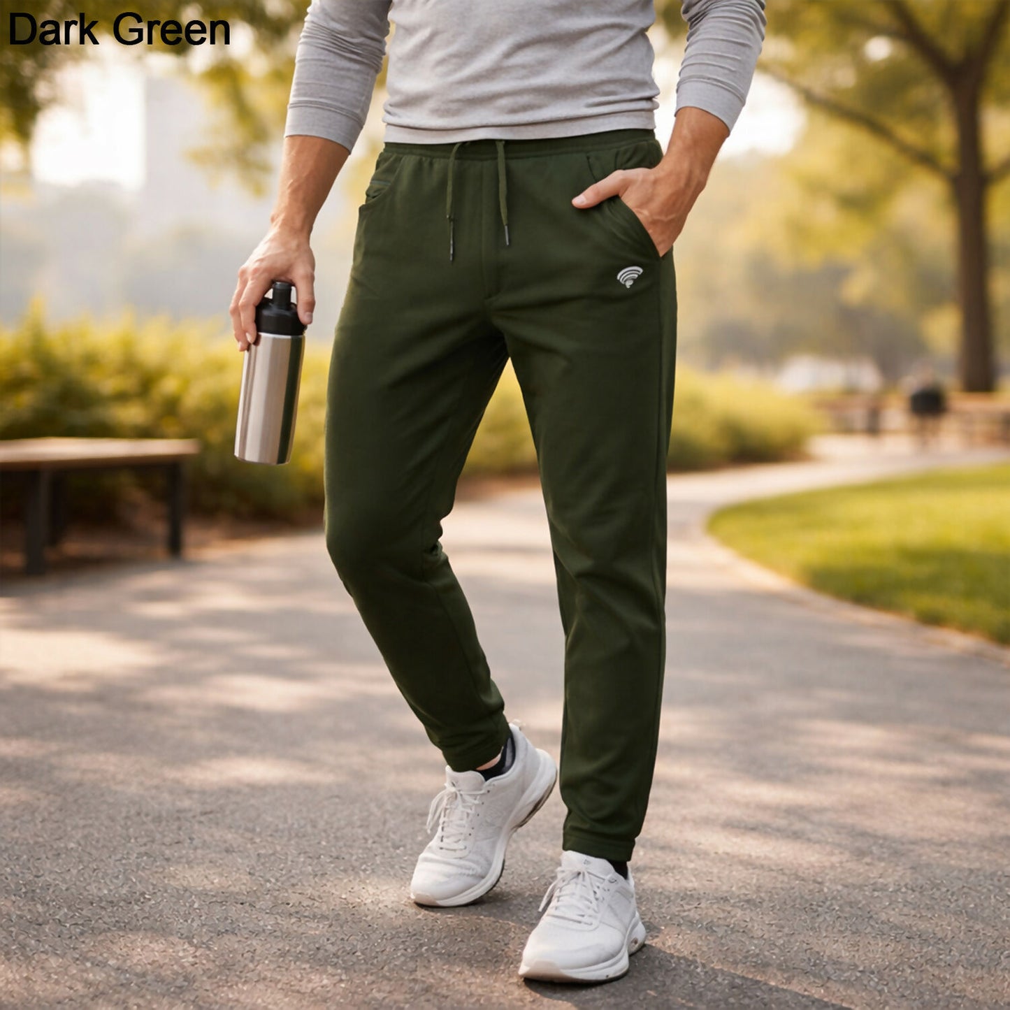 Men’s Slim Fit Stretchable Track Pants with Drawstring Waist Casual Lower