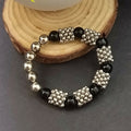 Oxidised Silver Beads Bracelet – Vintage Antique Finish