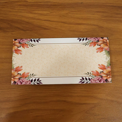 Elegant Floral Pattern A4 Size Money Gift Envelopes in Soft Peach Tone for Wedding, Festive & Cash Gifting – Pack of 10