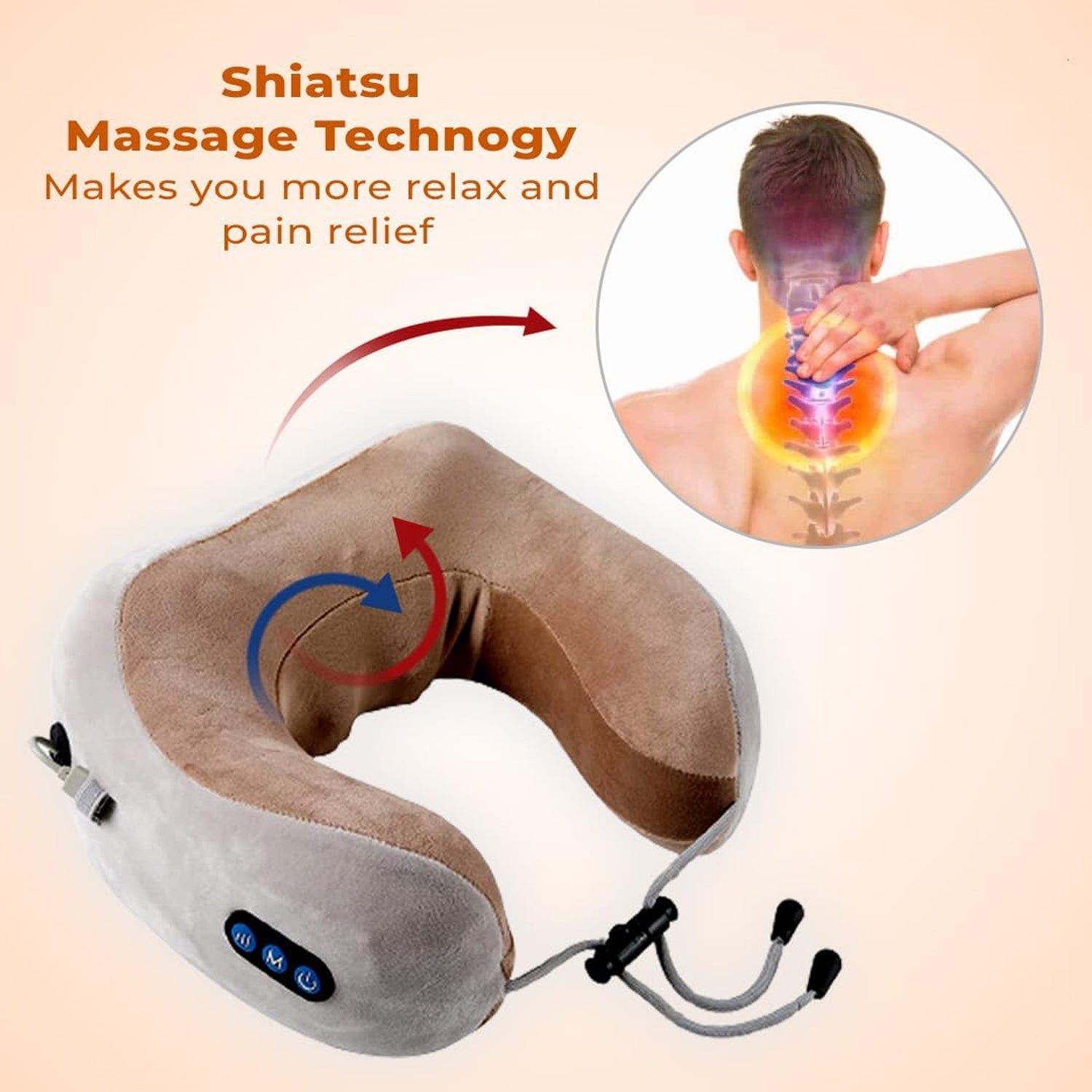 Neck pillow massager white bg