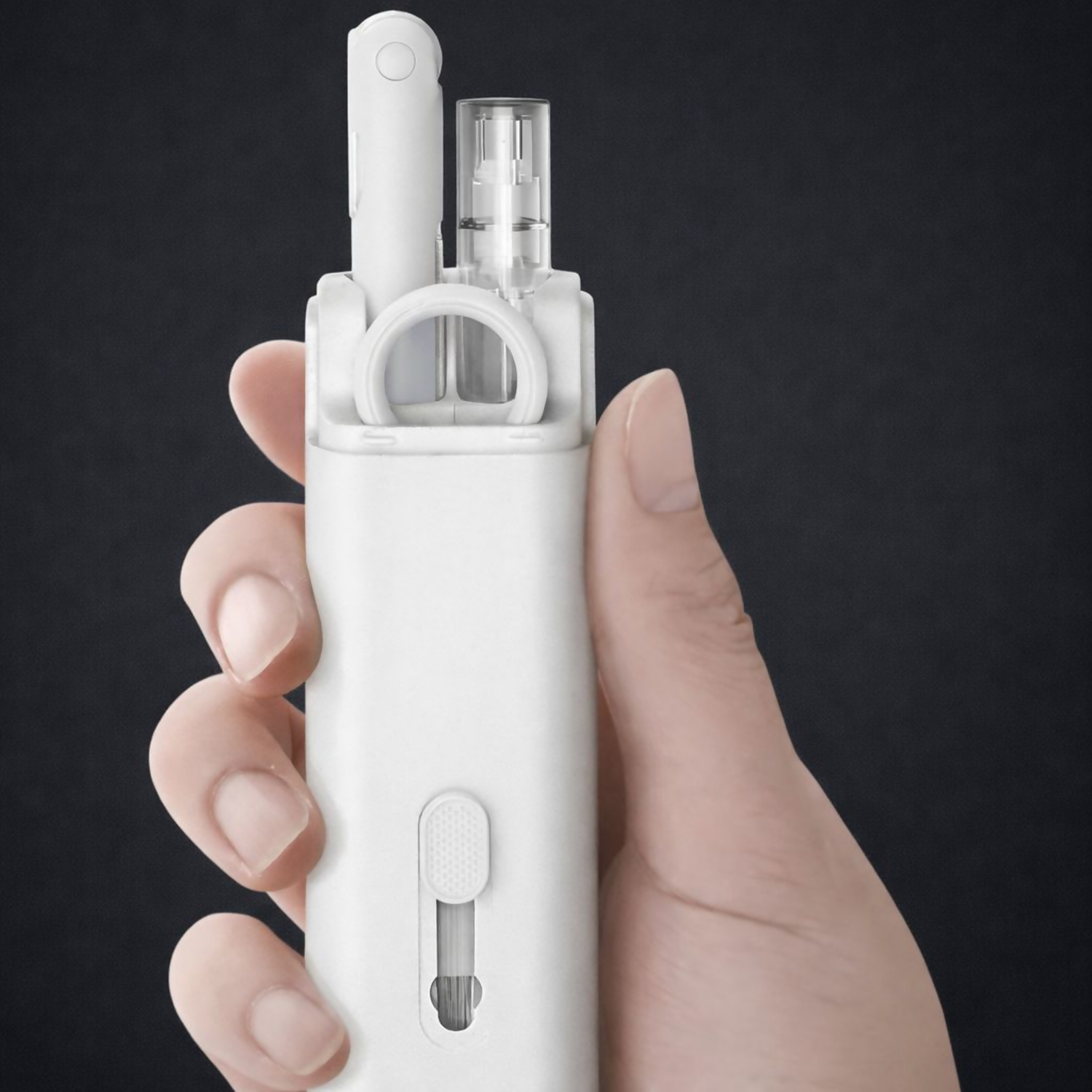 White 7-in-1 Keyboard & Earbuds Cleaning Kit with Brush, Spray & Tool Set