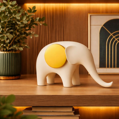 Elephant figurine displaying modern minimalist home decor