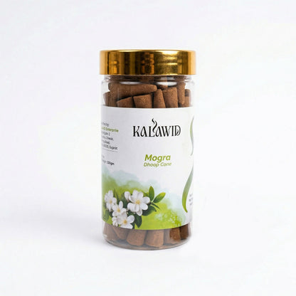 Mogra Dhoop Cone Fragrance Jar for Long Lasting Aroma & Spiritual Use (100 Gm)