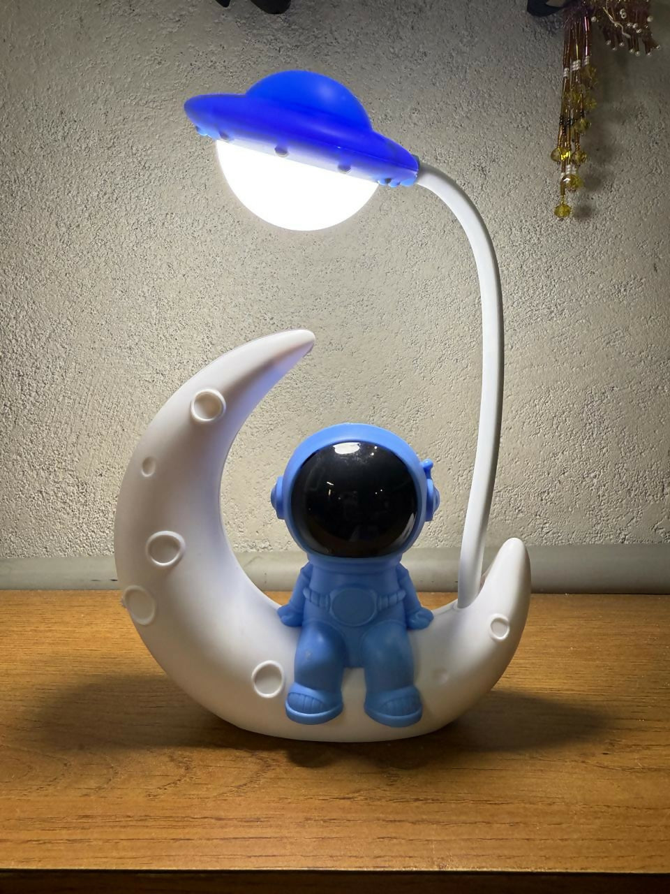 Astronaut Moon LED Night Lamp with Adjustable Stand, Soft Warm Light for Kids, Bedroom, Study Table, Baby Room, Home Decor & Gifting