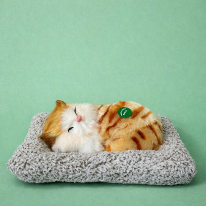 Sleeping Cat Soft Plush Toy Cushion for Car Dashboard, Desk & Home Decor