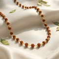 Traditional Rudraksha Beads Mala Necklace with Gold Tone Spacers for Men