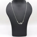 Double Butterfly Bar Necklace – Silver Tone with CZ Stones