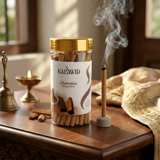 Chandan Dhoop Sticks Jar for Soothing Fragrance & Calm Spiritual Atmosphere (100 Gm)