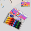 Plastic Crayons – 15 Assorted Shades with Sharpener & Eraser