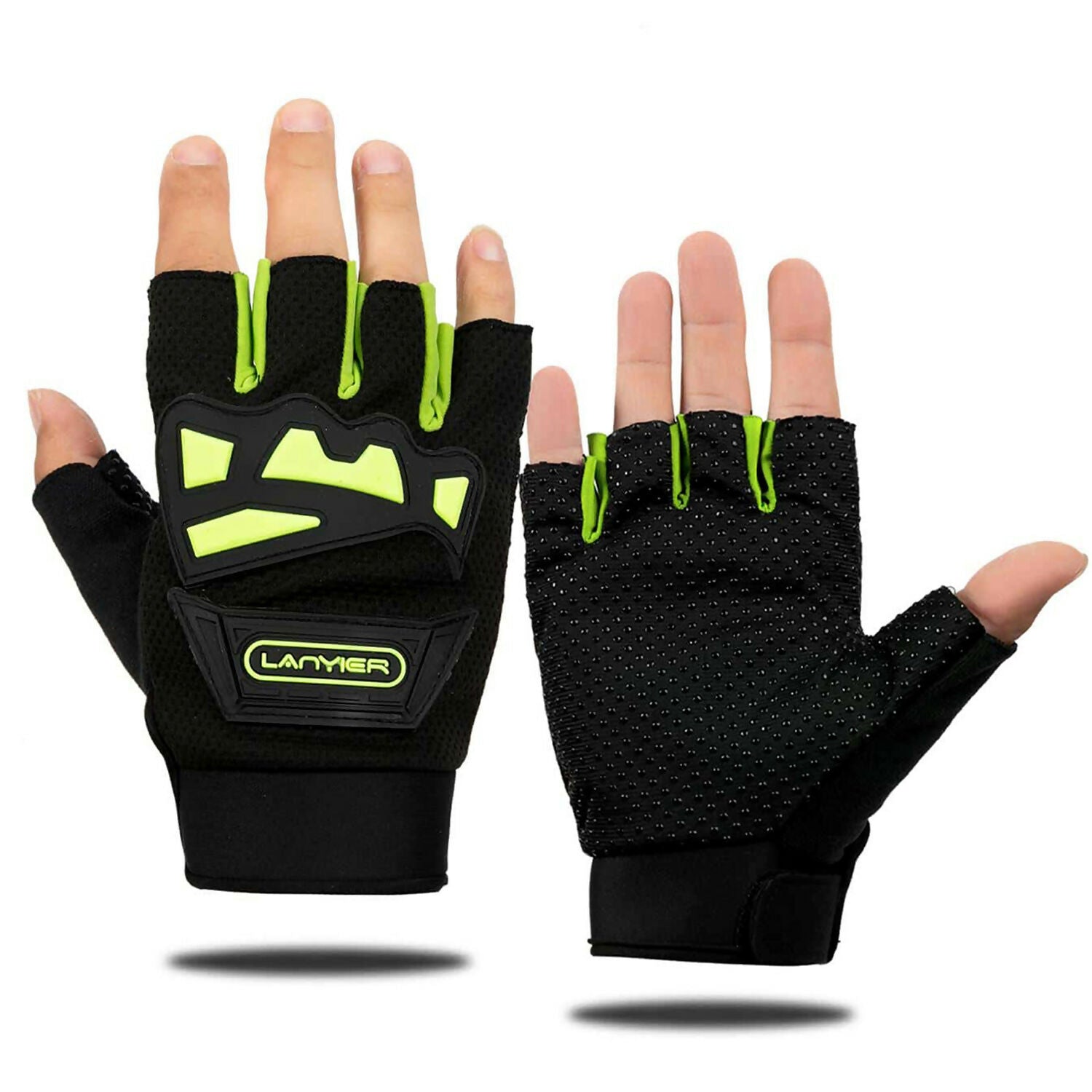 Unisex Half Finger Gym Gloves with Anti-Slip Grip and Protective Padding for Weightlifting, Cycling, and Fitness – 3 Pair