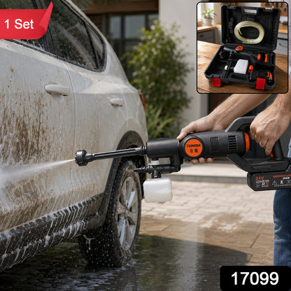 High Pressure Cordless Car Washer – Portable with Hose & Foam