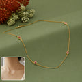 Pink Heart Necklace – Gold-Plated CZ Dainty Chain for Women