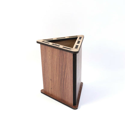 Triangular Wooden Pen Stand for Office Desk & Study Table – Compact Desktop Size