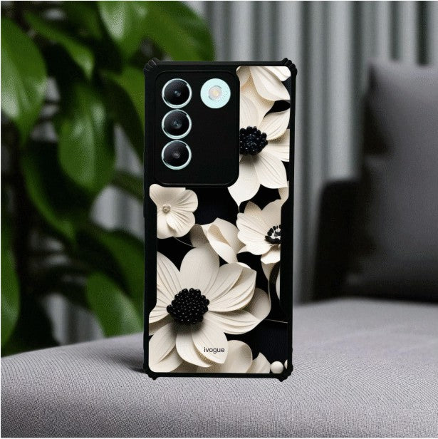 Black & Bloom Mobile Cover For VIVO T3