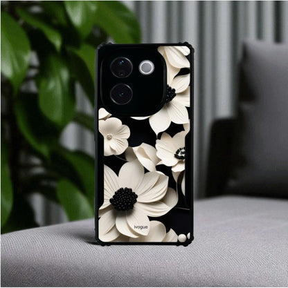 Black & Bloom Mobile Cover For Vivo T3 Pro