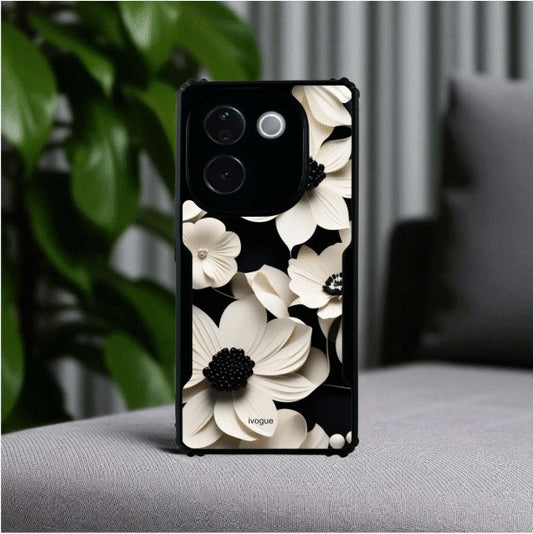 Black & Bloom Mobile Cover For Vivo T3 Pro