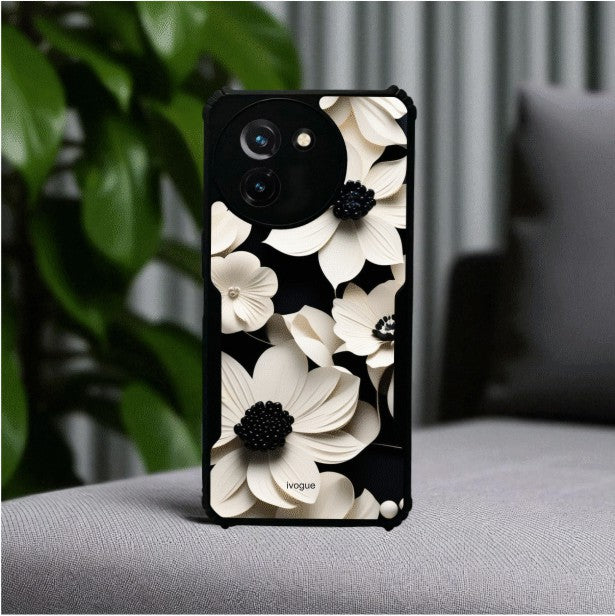 Black & Bloom Mobile Cover For Vivo T3X