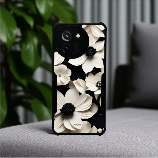 Black & Bloom Mobile Cover For Vivo T3X