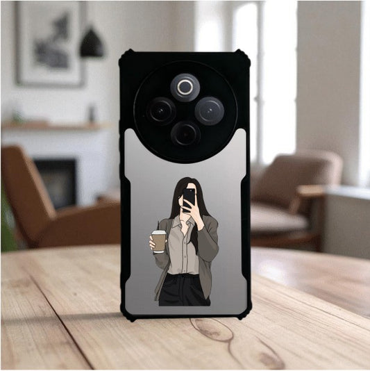 Coffee Girl Mobile Cover For VIVO T4