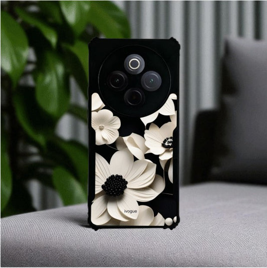 Black & Bloom Mobile Cover For VIVO T4