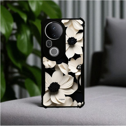 Black & Bloom Mobile Cover For VIVO T4 Ultra