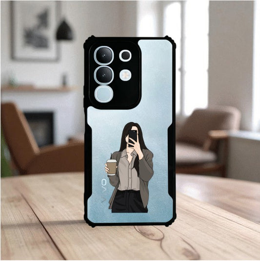 Coffee Girl Mobile Cover For VIVO T4X