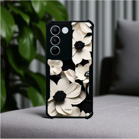 Black & Bloom Mobile Cover For Vivo V27 Pro