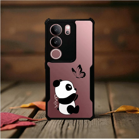Panda and Butterfly Mobile Cover For VIVO V29 PRO