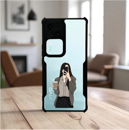 Coffee Girl Mobile Cover For Vivo V30 Pro