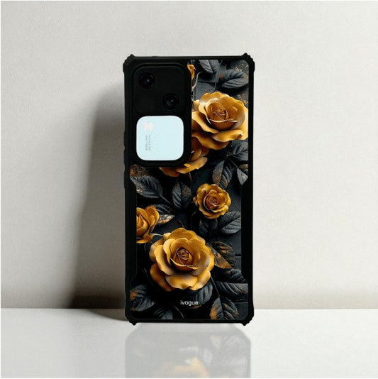 Golden Rose Mobile Cover For Vivo V30