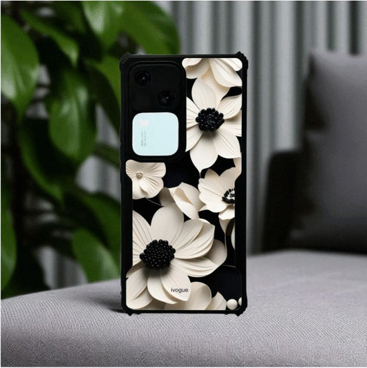 Black & Bloom Mobile Cover For Vivo V30 Pro