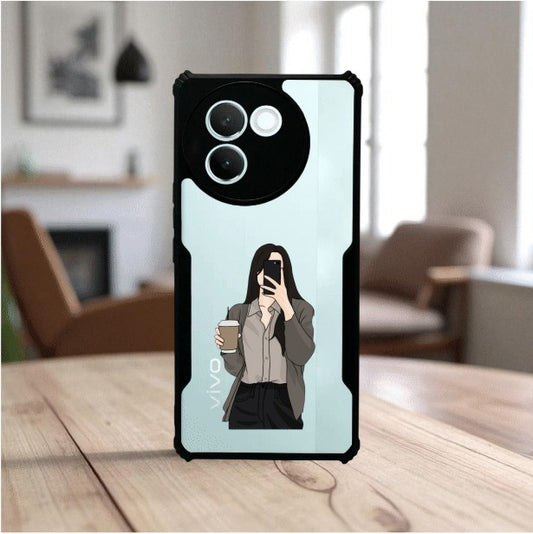 Coffee Girl Mobile Cover For Vivo V30E
