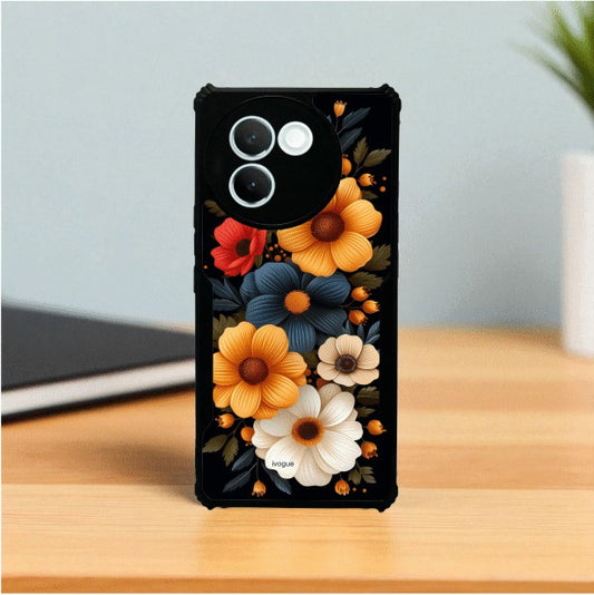 Retro Petals Mobile Cover For Vivo V30E