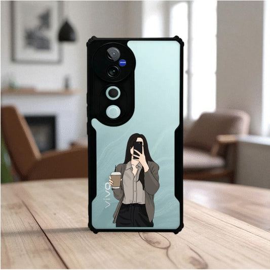 Coffee Girl Mobile Cover For Vivo t3 Ultra